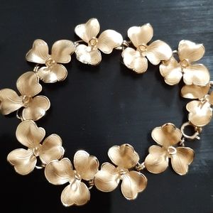 Wells 12k gold filled pansies bracelet